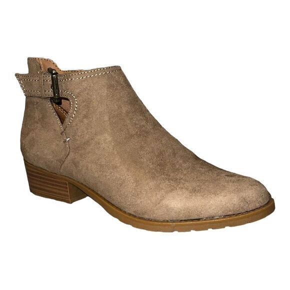 Style & Co Womens Mabel Cutout Booties Taupe Brown Microsuede 7M New - Picture 2 of 8